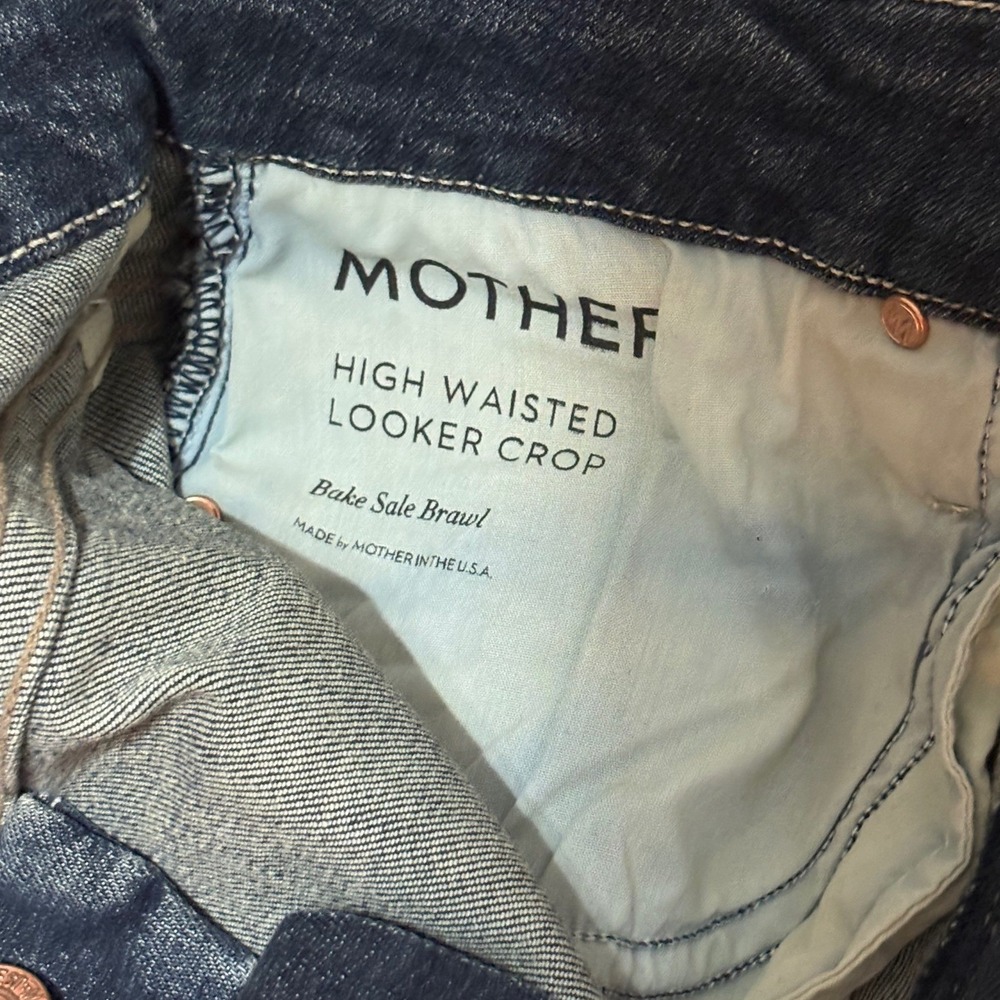 Mother Jeans Womens 29 Blue High Waisted Looker Crop Bake Sale Brawl Denim NWT - Picture 5 of 11